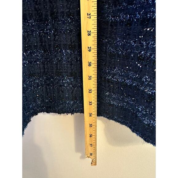 Sail to Sable Womens Navy Tweed Sparkle Gold Button Front Preppy Coat Size XL - Picture 10 of 10